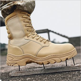 Zapatos Botas militares de compresión con punta de acero de cuero #1 | Linio México -