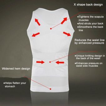 Faja Para Adelgazar De Hombre Estilo Camisa-Blanco 
