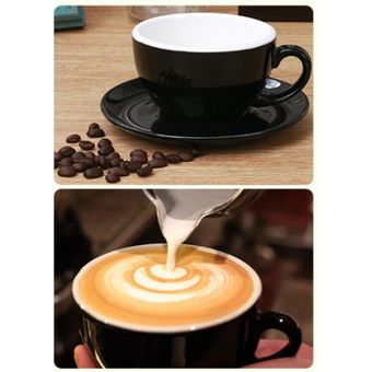 Negro Cerámica Latte Latte taza de café estilo europeo 