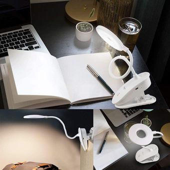 Lámpara LED de escritorio recargable por USB  regulable  regulable  para cama  lectura  estudio  luz nocturna  atenuación táctil 