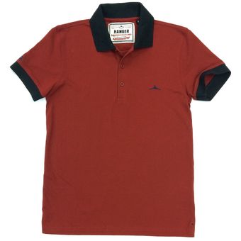 camisa tipo polo color vino