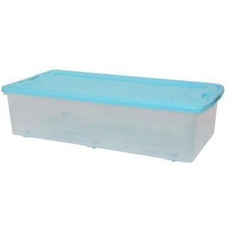 Caja bajo cama supreme 48 lts con tapa azul