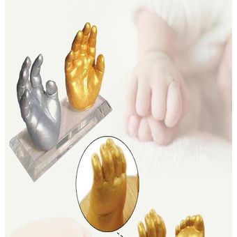 Kit de huellas de huella de bebé,molde de yeso 3D,recuerdo de recién 