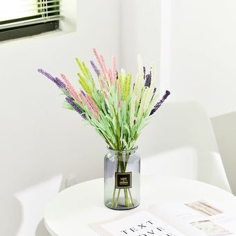 Flor de espuma Lavanda Flor artificial Ramo para la decoración de la boda en casa 