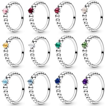Anillo 100% 925 De Plata Esterlina Anillo De Cristal De De 