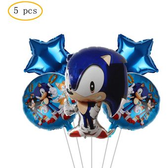 X5 Globos Sonic Set Cumpleaños Sonic Decoracion Cumpleaños