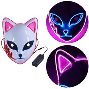 Demon Killer Fox Mask LED Halloween Light Mask Apparel