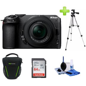 Cámara Nikon Z30 Mirrorless 21Mp Lente 16-50mm Vr+64GB+Bolso+Kit+Trípode