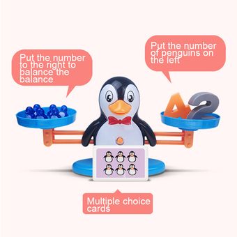 Pingüino Escala de equilibrio digital Operación matemática Juego educa 