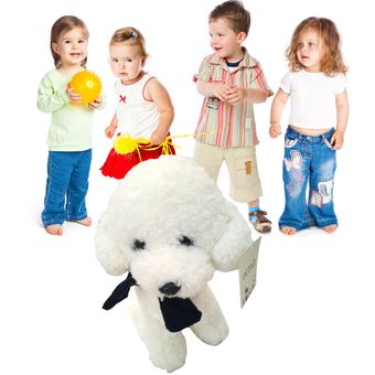 Durable encantador perro huggable peluche de juguete uni  para bebés regalo para niños 