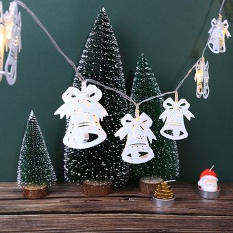 BZ111010LED Metal Bell Christmas String Warm White Home Party Luces interiores 