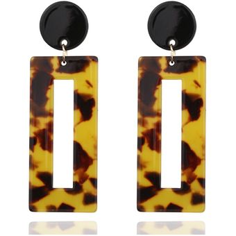 Resina De Nuevos Pendientes Verticales Largos De Leopardo 
