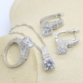 Geometría Blanca Circonio Plata Joyas Trajes Pulseras Aretes Geometría Blanca Circonio Plata Joyas Trajes Pulseras Aretes