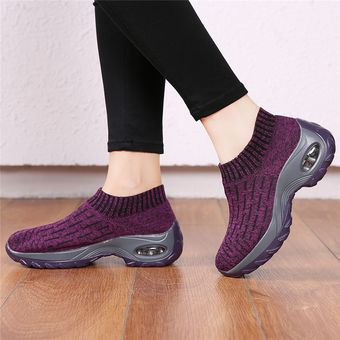 Nuevos zapatos de malla transpirables para mujer-Púrpura 