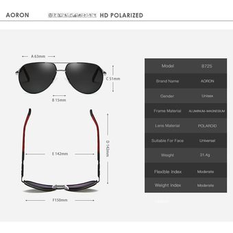 Aoron Gafas De Sol Polarizadas Para Hombre Lentes De Aviador sunglasses 