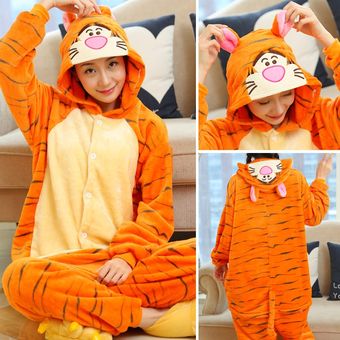 mono de franela con dibujos de unicornios y animales-Close Eyed TianMa Pijama de invierno para y niñas 