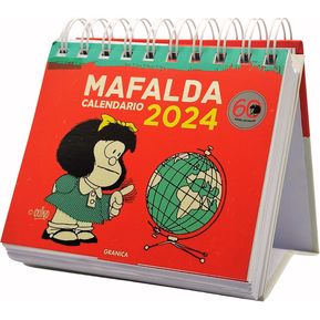 Mafalda. Calendario De Escritorio 2024. Rojo