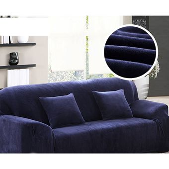 #Navy Blue Fundas elásticas seccionales,funda de sofá elástica de felpa de terciopelo para sala de estar,funda para sillón individual en forma de L 
