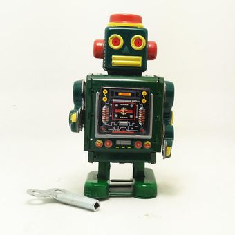 Robot de juguete de estaño de estilo enrollar juguetes 