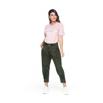 Pantalón Baggy Verde Militar Para Dama Trucco’s Jeans 