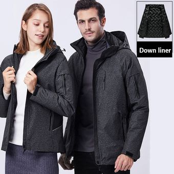 Chaqueta térmica gruesa 3 en 1 para hombre y mujer,a #Men Dark Camo 