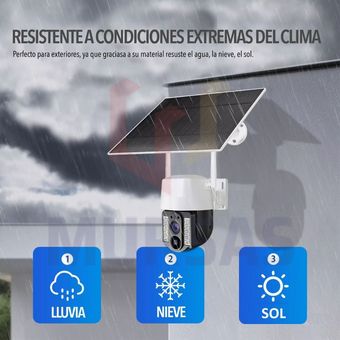 Camara Solar Wifi Giratoria Seguridad Exterior + Panel Solar