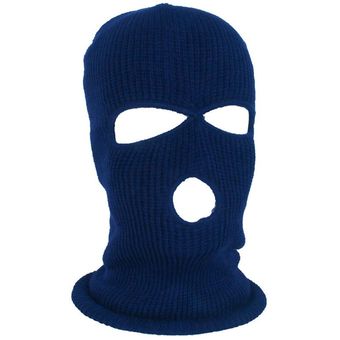 Máscara de cobertura de la cara completa sombrero de Pasamontañas de punto de tres agujeros ejército táctico invierno esquí máscara de ciclismo gorro bufanda mascarilla caliente #910 #White 