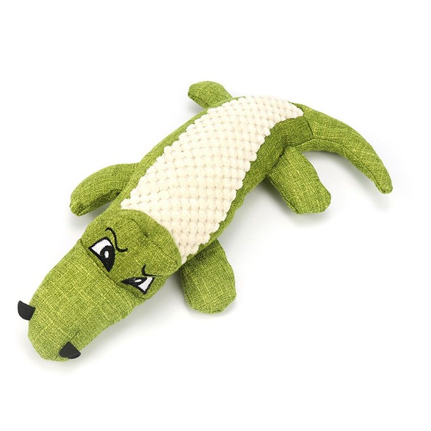 Cocodrilo mascota perro juguete lino peluche juguete perro masticado limpieza chasquido dientes juguete
