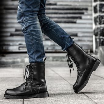 Botines de caña alta Tods de Cuero de color Negro para hombre Hombre Zapatos de Botas de Botas informales 