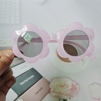 2021 Vintage gafas de sol niños Rosa tonos gafas redondas de bebé de moda lindo flores gafas de sol niños gafas de chicas gafas 