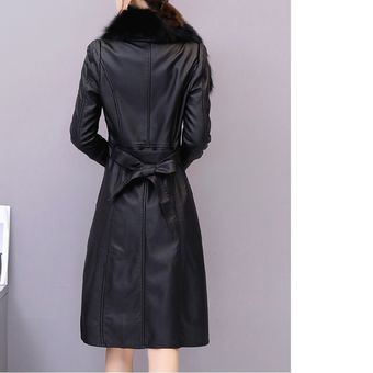 Chaqueta cálida c Abrigo largo holgado de piel sintética para Mujer 