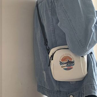 bolso de hombro con solapa Casual para mujer #Khaki bolso # AF Bolsos de lona para mujer bolsos para teléfono bolsos morrales sencillos Mini bolso coreano para estudiante 
