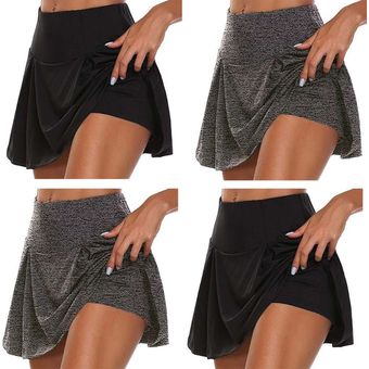 Leggings elásticos para de tenis atléticos Pantalones básicos deportivos para mujer falda 2 en 1 