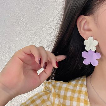 Pendientes Declarados Pendientes De Flores Grandes Femeninos 