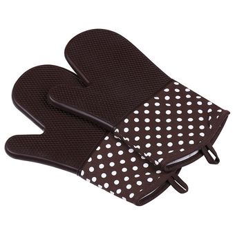 2 unidsset manoplas de horno de microondas horno barbacoa guantes Extra largo resistente al calor 572 °F hornear guantes KC0293 