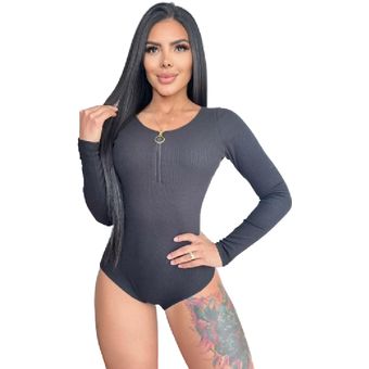 Body manga larga para mujer