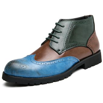 Talla grande 48 Botas formales para hombre Botines Chelsea Azul 