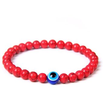 Pulsera De Ojos Malvados De Cuentas De Piedra Natural De 6 Pulsera De Ojos Malvados De Cuentas De Piedra Natural De 6