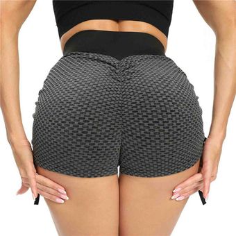 Transpirable pantalón corto ocasional de las mujeres Medio cintura sin fisuras de secado rápido pantalones cortos y negro 