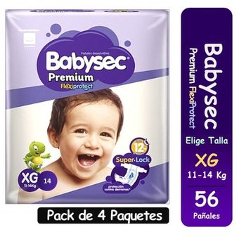 Pañales Babysec Premium 54 Unidades Talla XXG 