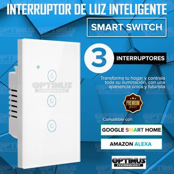 GENERICO Interruptor Inteligente Wifi Triple Con y Sin Neutro Negro Homekit