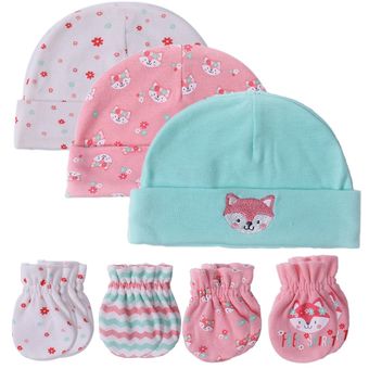 #HP3015 Gorros y guantes de algodón Unisex para bebé,cami 