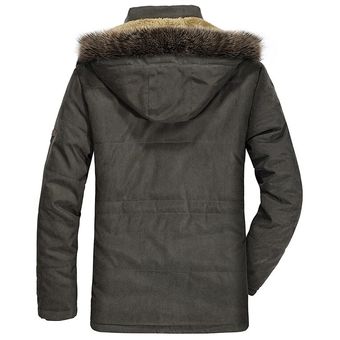 Chaqueta de invierno de marca de talla grande 7XL  abrigo cálido para hombre  abrigo Casual de piel sintética con capucha  prendas de vestir  rompevientos  chaqueta con múltiples bolsillos para hombre   Black 