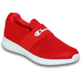 Tenis Comodos Textiles Para Mujer Estilo 0361Fe5 Acabado Textil Color Rojo