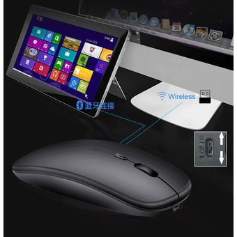 Ratón inalámbrico con Bluetooth 5,0,Mouse delgado de modo Dual para Gaming,Pc,Mini ordenador portátil,Usb,accesorios de ordenador de escritorio 