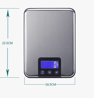 Báscula Digital de 15KG 1g para cocina báscula electrónica delgada de acero inoxidable botón táctil con paquete peso de comida grande de 15 kg 