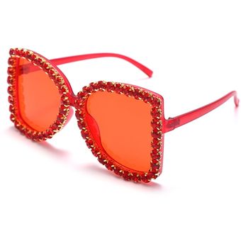Gafas de gafas de sol de diamante de gran tamaño gafas demujer 