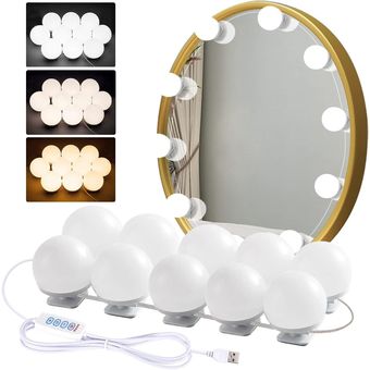 Luces de tocador espejo con 10 bombillas LED regulables