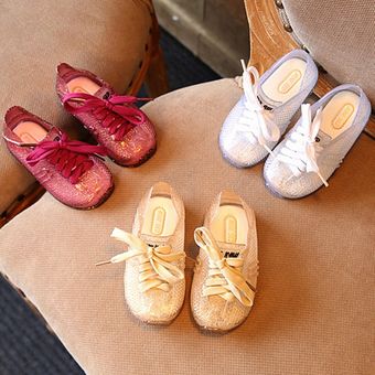 Zapatos para niños Casual estilo coreano encajeado Cierre de punta redonda Suela de goma 