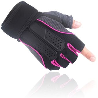 guantes de entrenamiento Crossfit para gimnasio Guantes de levantamiento de pesas para hombre y mujer guantes deportivos antideslizantes transpirables de verano para ejercicio DJL（#pink gloves） 
